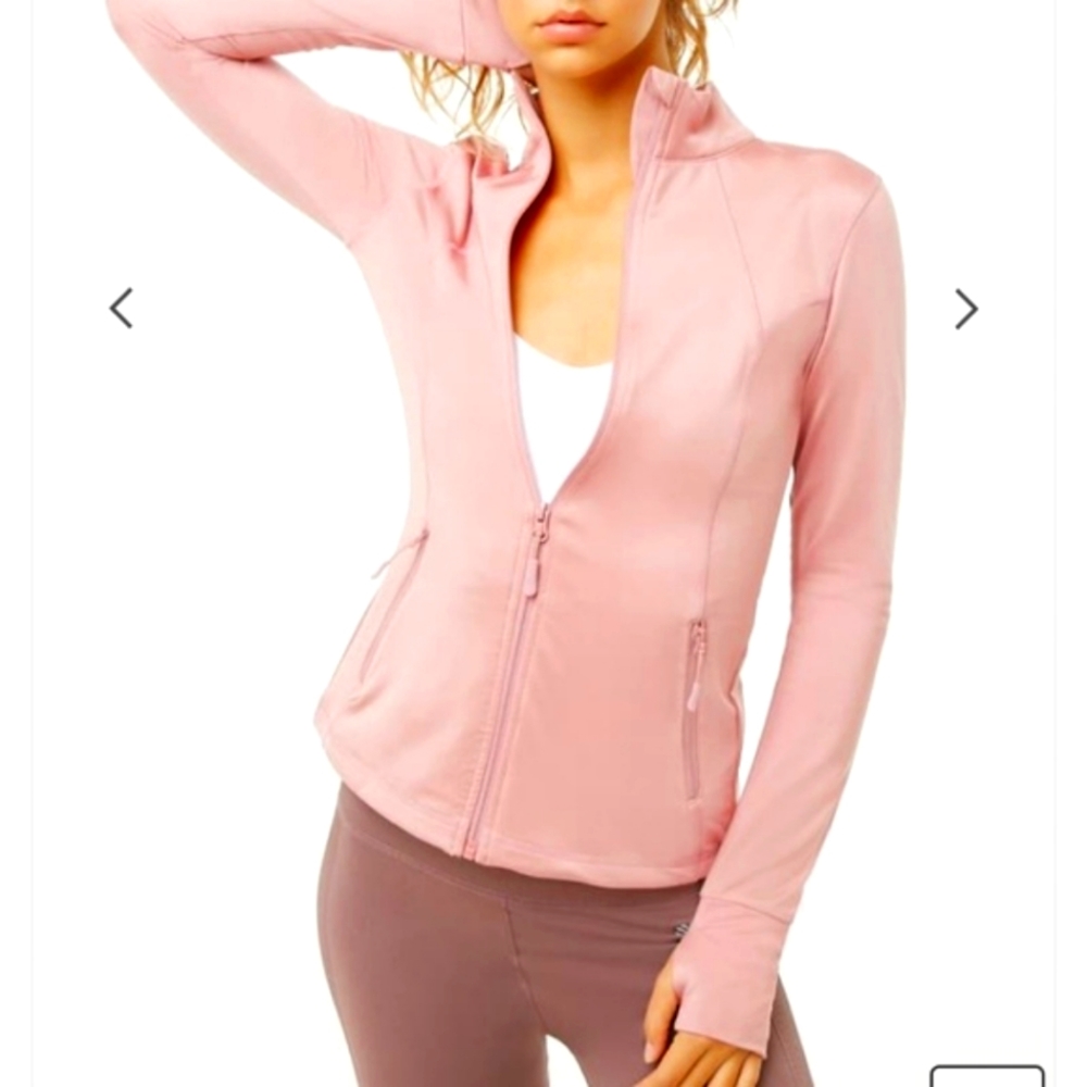 Pink Forever 21 athletic zip up sz small